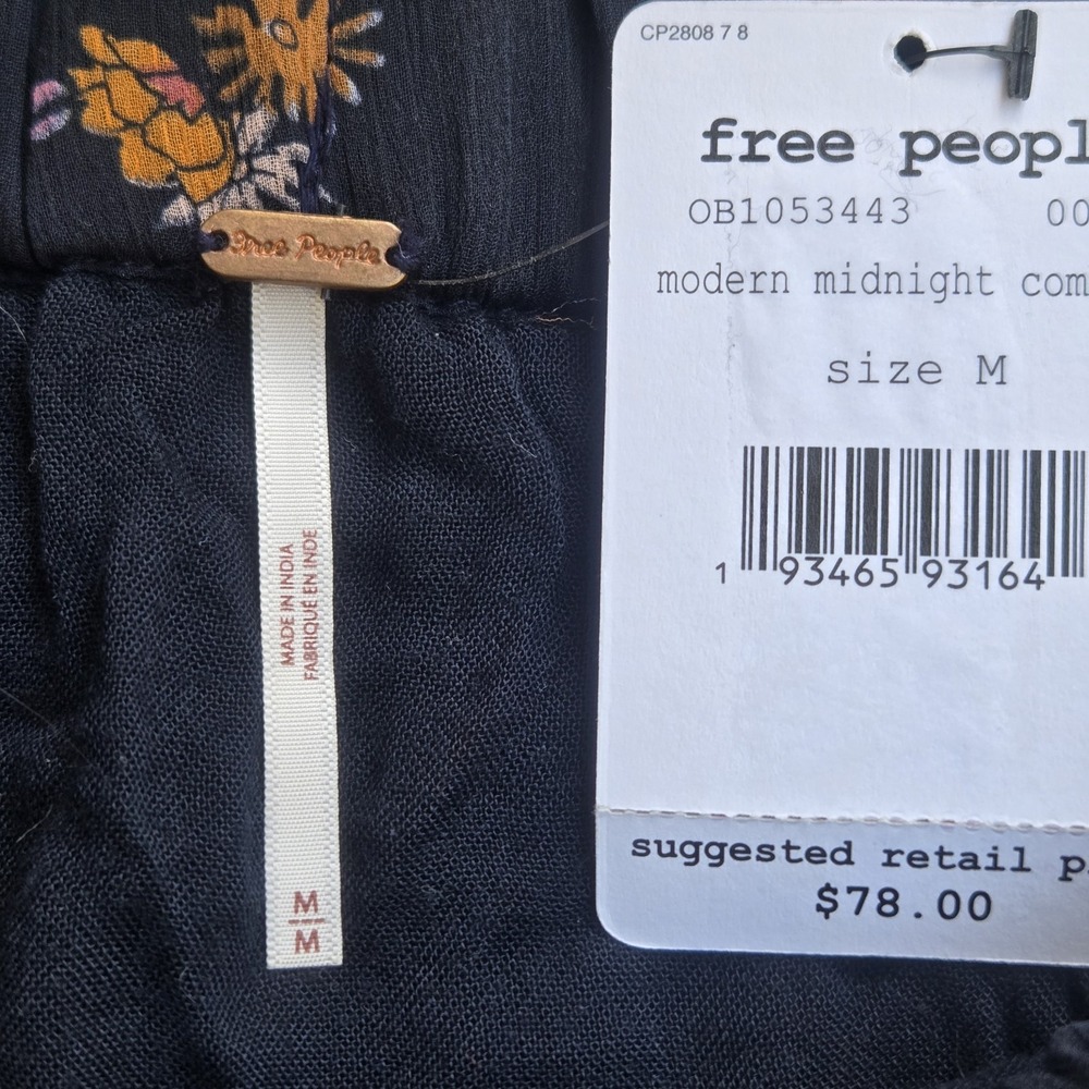 Free People Skirt Women's Medium Black Floral Print Ruffle Mini - Picture 6 of 10